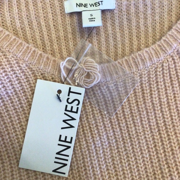 Nine West Womens Pink Metallic Shine Chevron Print Pullover Sweater Size Small - Picture 7 of 10